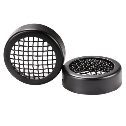 Pair of black motorcycle turn signal decorative covers with black grid mesh