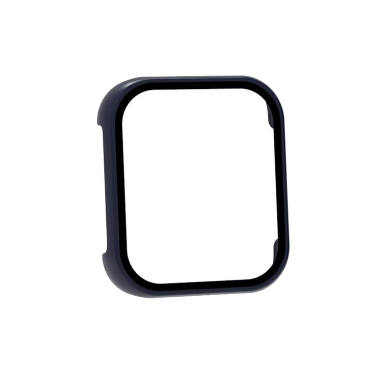 Dark blue tempered glass watch protective case with square opening
