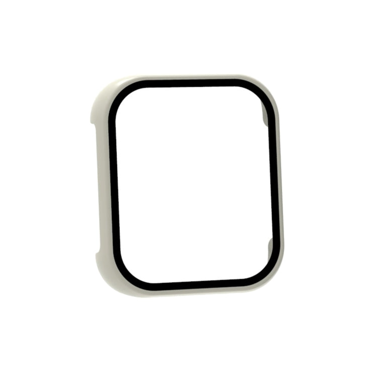 Ivory white tempered glass watch protective case with square opening