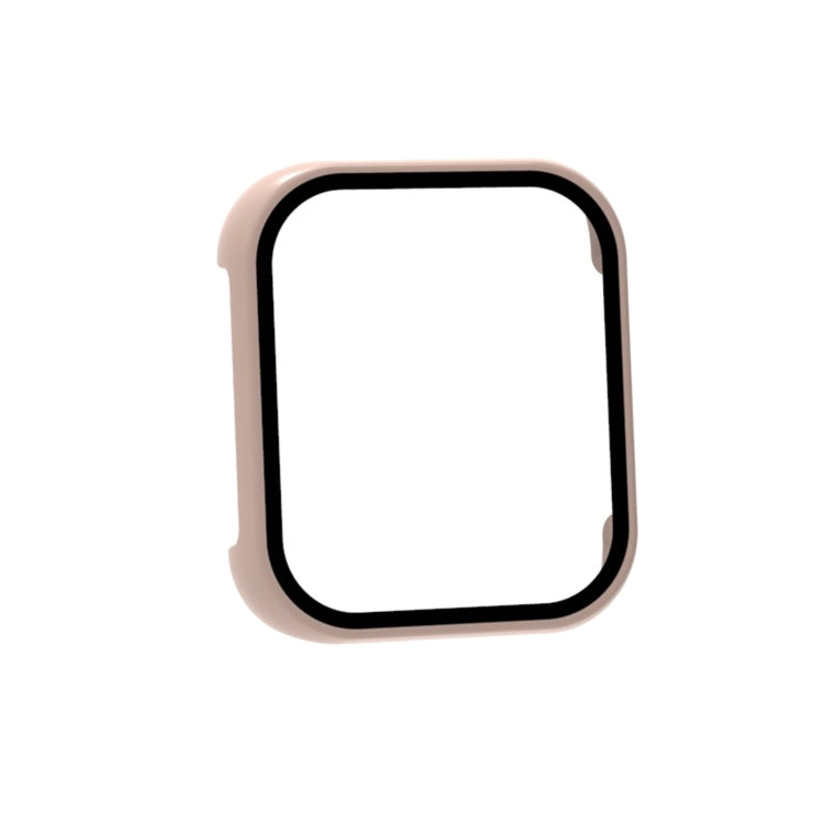 Pink tempered glass watch protective case with square cutout