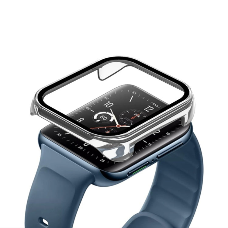 Clear tempered glass watch protective case covering smartwatch screen