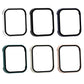 Tempered glass watch protective case set with square bezels in multiple colors