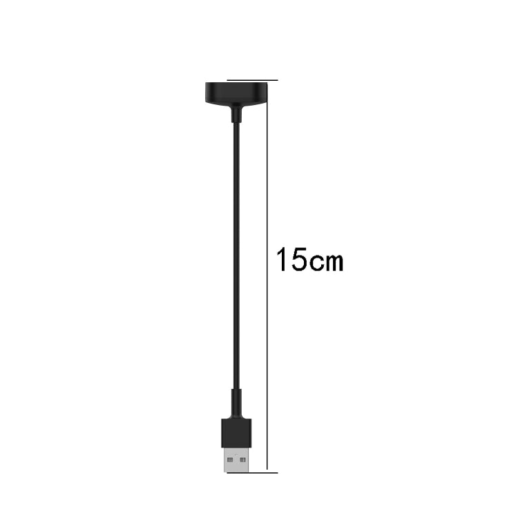 Black charging cable, 15 cm length with USB-A end