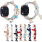 Bead chain watch bands set with colorful beads, crystals, gold links, tassel charms