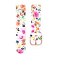 46mm silicone printed watch strap with pastel floral pattern and rose-toned buckle