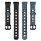 Set of TPU watch bands in black and blue camo, each with perforated strap holes