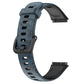 Blue speckle TPU watch band side view with perforated strap holes and buckle