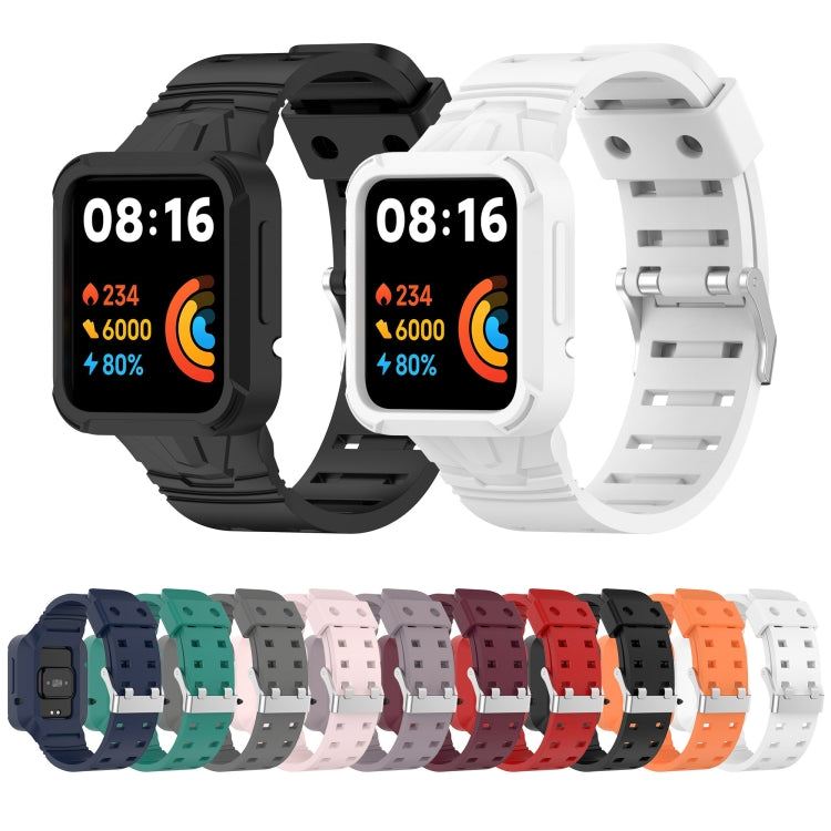Multi-color silicone integrated smartwatch bands lineup with metal clasp hardware