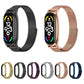 Magnetic stainless steel mesh watch band set in multiple colors, including black and rose gold