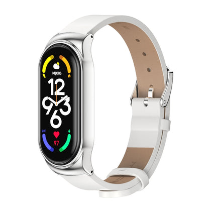 MIJOBS CS Metal Case + Microfiber Leather Watch Band, For Xiaomi Mi Band 7 / 7 NFC