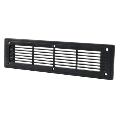 A6792 300x80mm Black Straight Louvered Ventilation Plastic Venting Panel Cover, 300x80mm