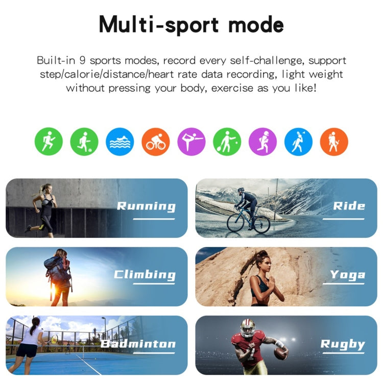 Smartwatch screen showing multi-sport mode icons