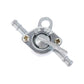Fuel tank shutoff valve switch with ON/OFF lever and two hose ports