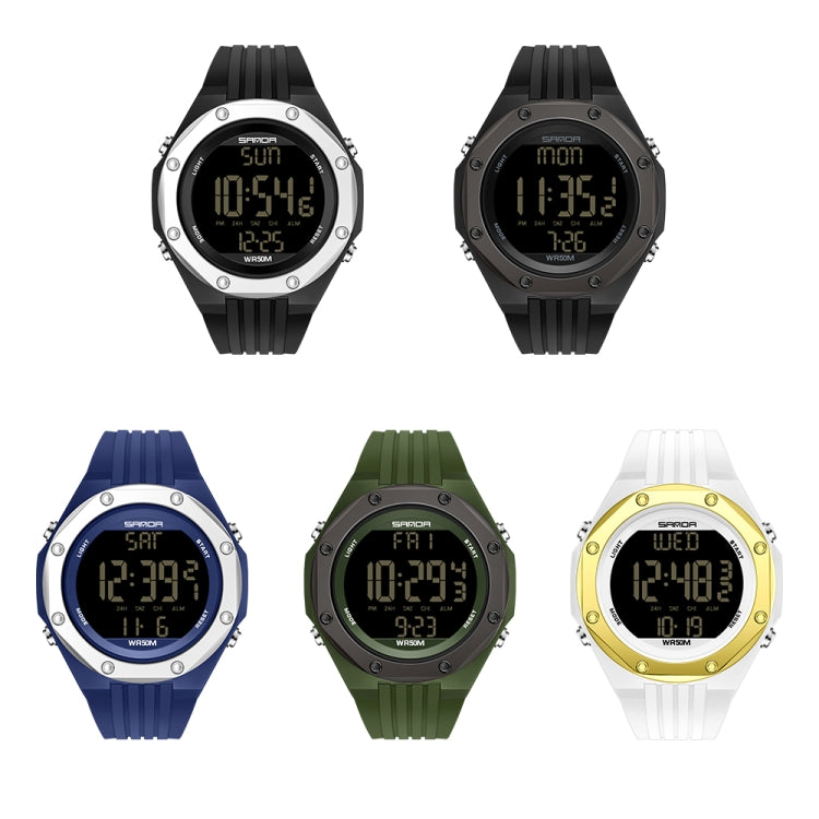 SANDA 6093 Waterproof Luminous Electronic Digital Watch