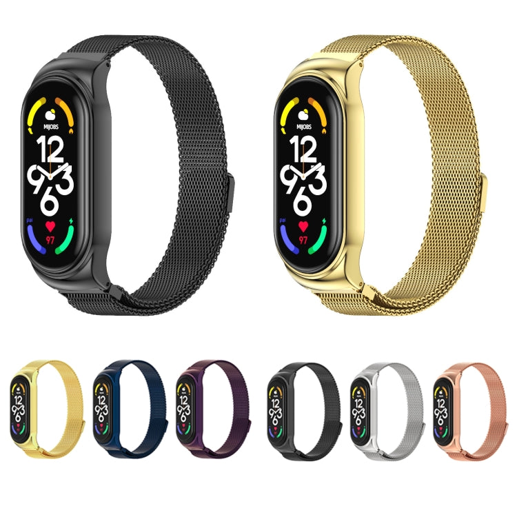 Assorted magnetic stainless steel Milanese watch bands in gold, black, rose gold, silver