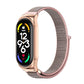 Rose gold smartwatch with pink nylon mesh watch band