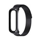 Magnetic stainless steel watch band with dark gray woven mesh strap for fitness tracker