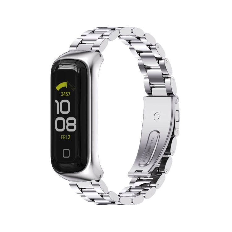 MIJOBS Three-bead Metal Stainless Steel Watch Band, For Samsung Galaxy Fit 2