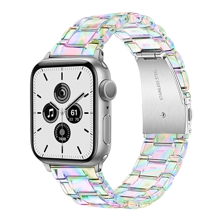Three-Bead Translucent Watch Band For Apple Watch Series, 7 45mm / 6&SE&5&4 44mm / 3&2&1 42mm, 7 41mm / 6&SE&5&4 40mm / 3&2&1 38mm