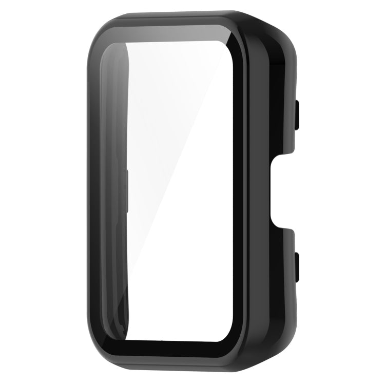 Black integrated tempered glass watch case with transparent screen protector cutout
