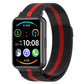Black Milanese magnetic watch band with red stripe mesh for Huawei Watch Fit 2