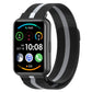 Black Milanese magnetic watch band with white stripe mesh for Huawei Watch Fit 2