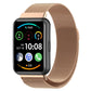 Milanese magnetic stainless steel watch band in rose gold, mesh metal strap.