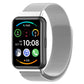 Milanese magnetic stainless steel watch band in silver, mesh metal strap.