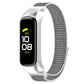 Nylon loop watch band for Galaxy Fit 2 with grey woven strap and silver frame