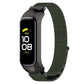 Nylon loop watch band for Galaxy Fit 2 with dark green woven strap and black frame