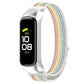 Nylon loop watch band for Galaxy Fit 2 with rainbow woven strap and silver frame