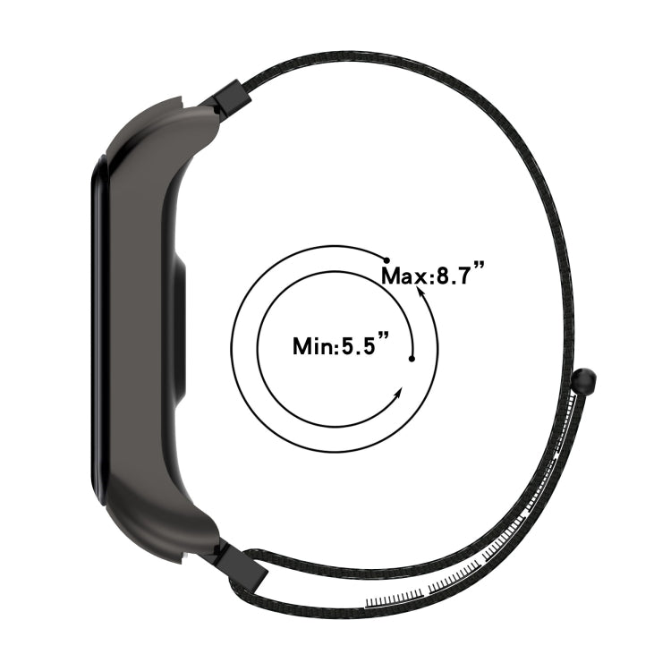 Nylon loop watch band for Samsung Galaxy Fit 2 with black strap and clasp