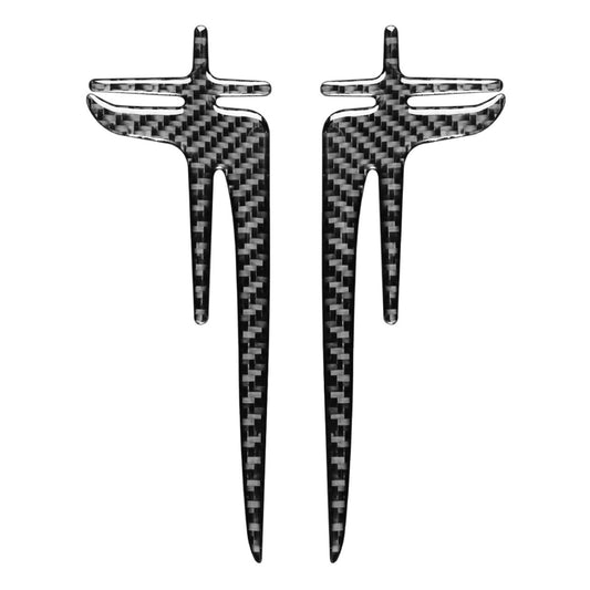 Carbon fiber patterned car body decorative sticker set, two long cross-shaped pieces