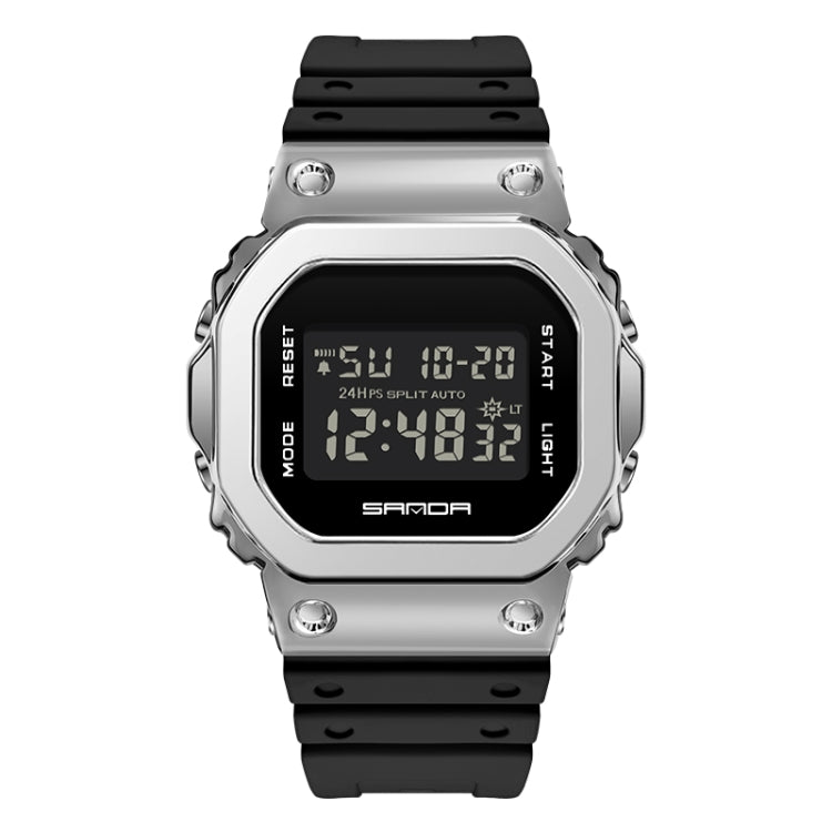 SANDA 2126 Tempered Mirror Luminous Waterproof Dual Display Electronic Watch
