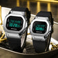 SANDA 2126 Tempered Mirror Luminous Waterproof Dual Display Electronic Watch