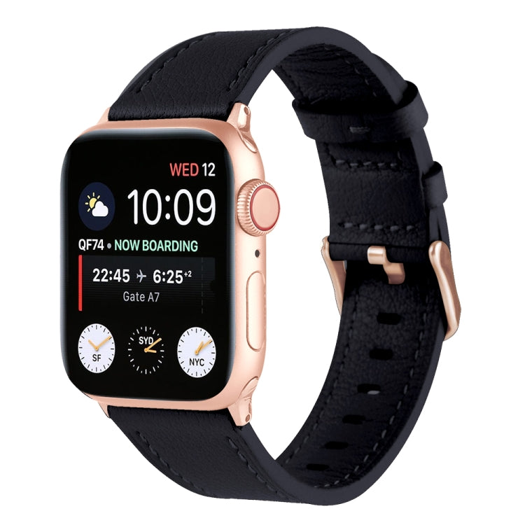 Universal Genuine Leather Watch Band For Apple Watch Series, 7 45mm / 6&SE&5&4 44mm / 3&2&1 42mm, 7 41mm / 6&SE&5&4 40mm / 3&2&1 38mm