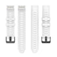 White silicone watch band in two views, with buckle and rowed ventilation holes