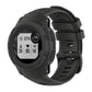Silicone sports watch band in dark color, front view with quick-release style lugs
