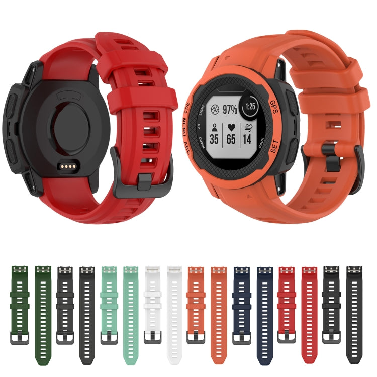 Assorted silicone sports watch bands in multiple colors, each with matching buckle