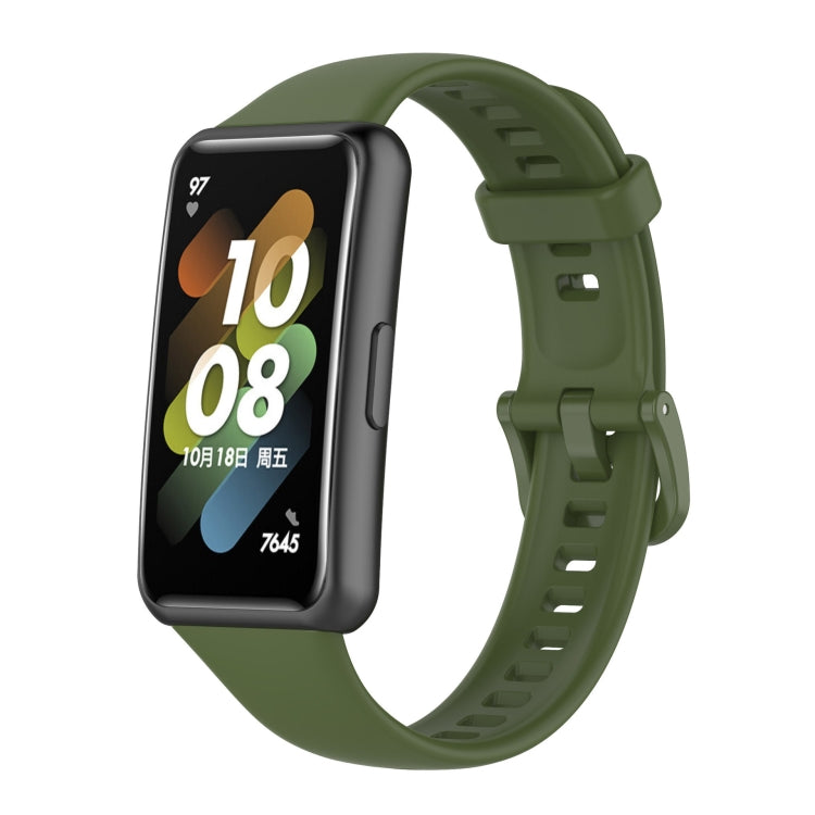 Silicone watch band with army green strap and buckle, secure adjustable loop
