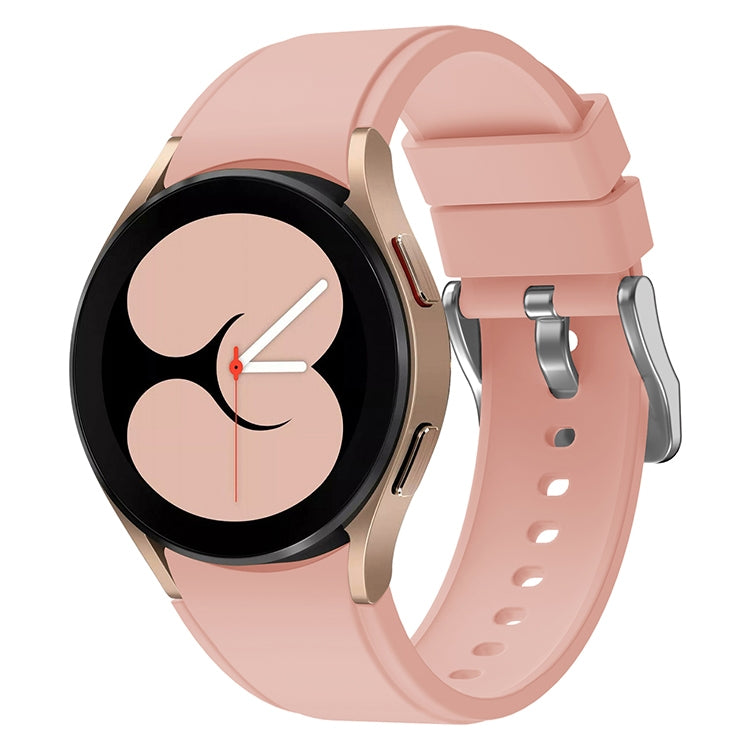 Light pink silicone watch band with metal clasp and perforated strap holes