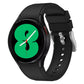 Black silicone watch band with metal clasp and perforated strap holes