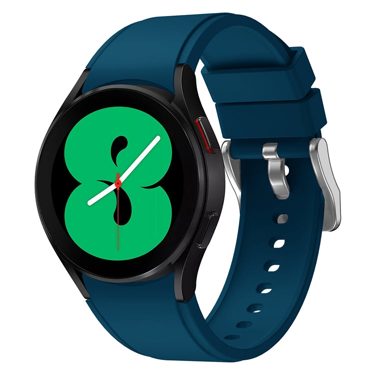 Dark blue silicone watch band with metal clasp and perforated strap holes