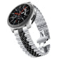 Five-bead stainless steel watch band with silver and black alternating links
