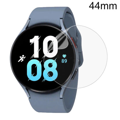 44mm smartwatch screen protector hydrogel film, clear overlay on blue watch face