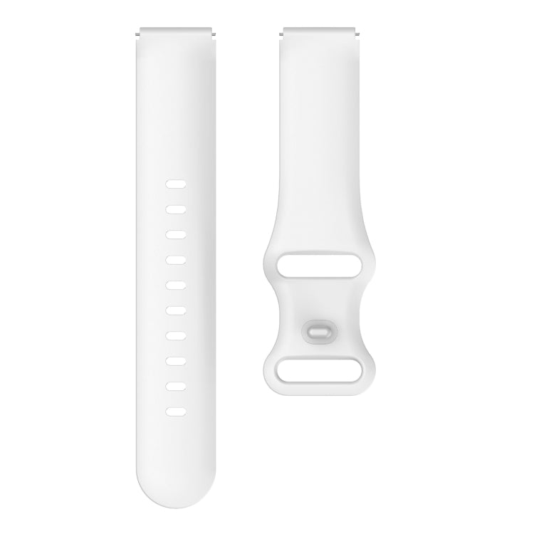 Silicone watch band with butterfly buckle, white, strap with clasp and holes