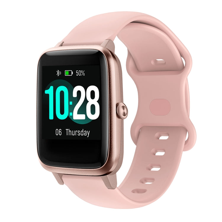 Silicone watch band with butterfly buckle, pink, for 19mm smartwatch