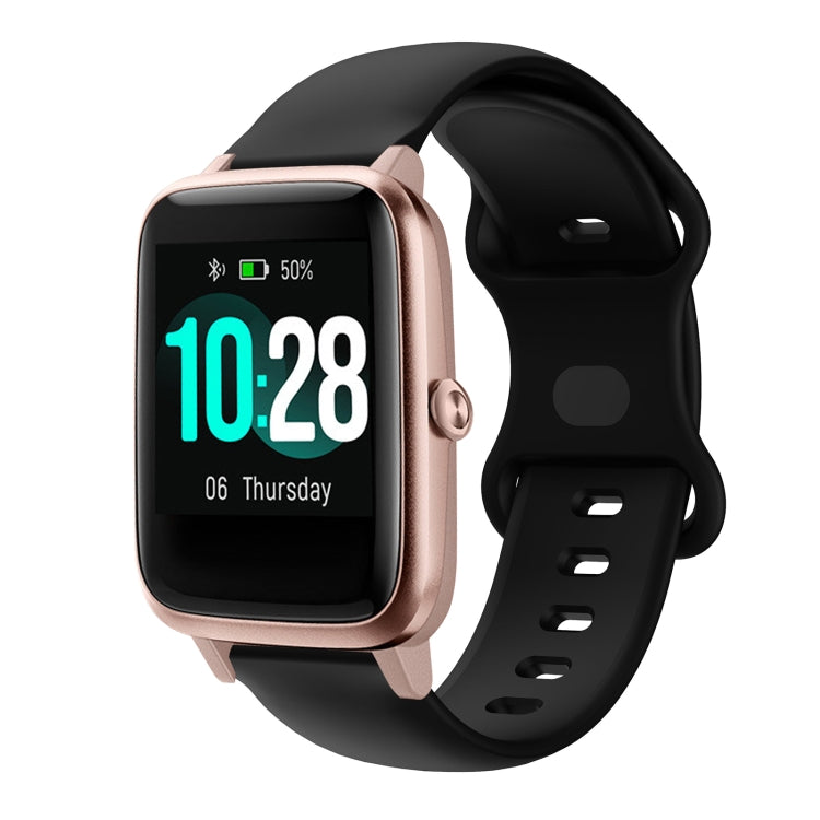 Silicone watch band with butterfly buckle, black, for 19mm smartwatch
