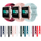 Silicone smartwatch bands with butterfly buckles, assorted colors