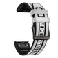 White silicone and leather quick-release watch band, close side profile for Garmin Fenix